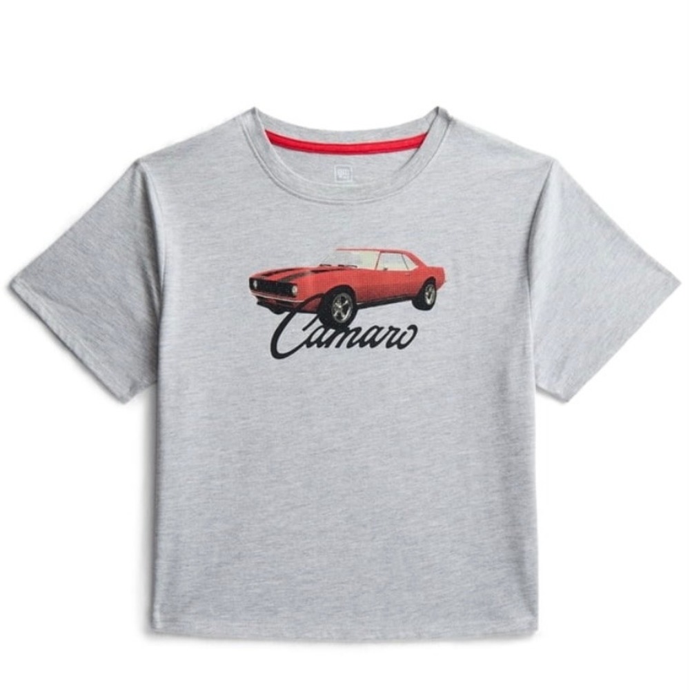 GM Chevrolet Camaro SS Girls Graphic T-Shirt Light Grey Heather S 6/7 NWT